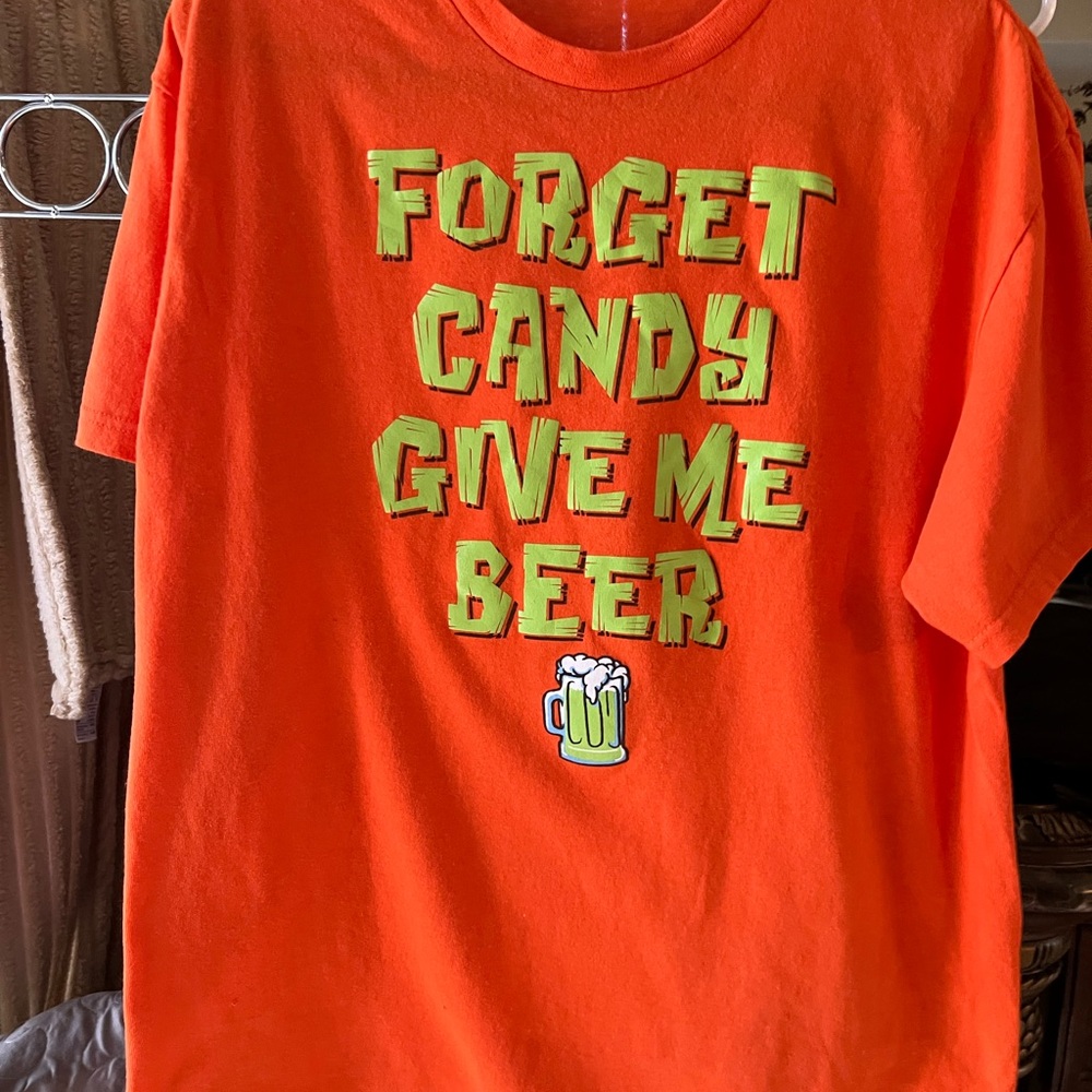 Delta Vibrant Orange Tee with Green Accents. Halloween Funny